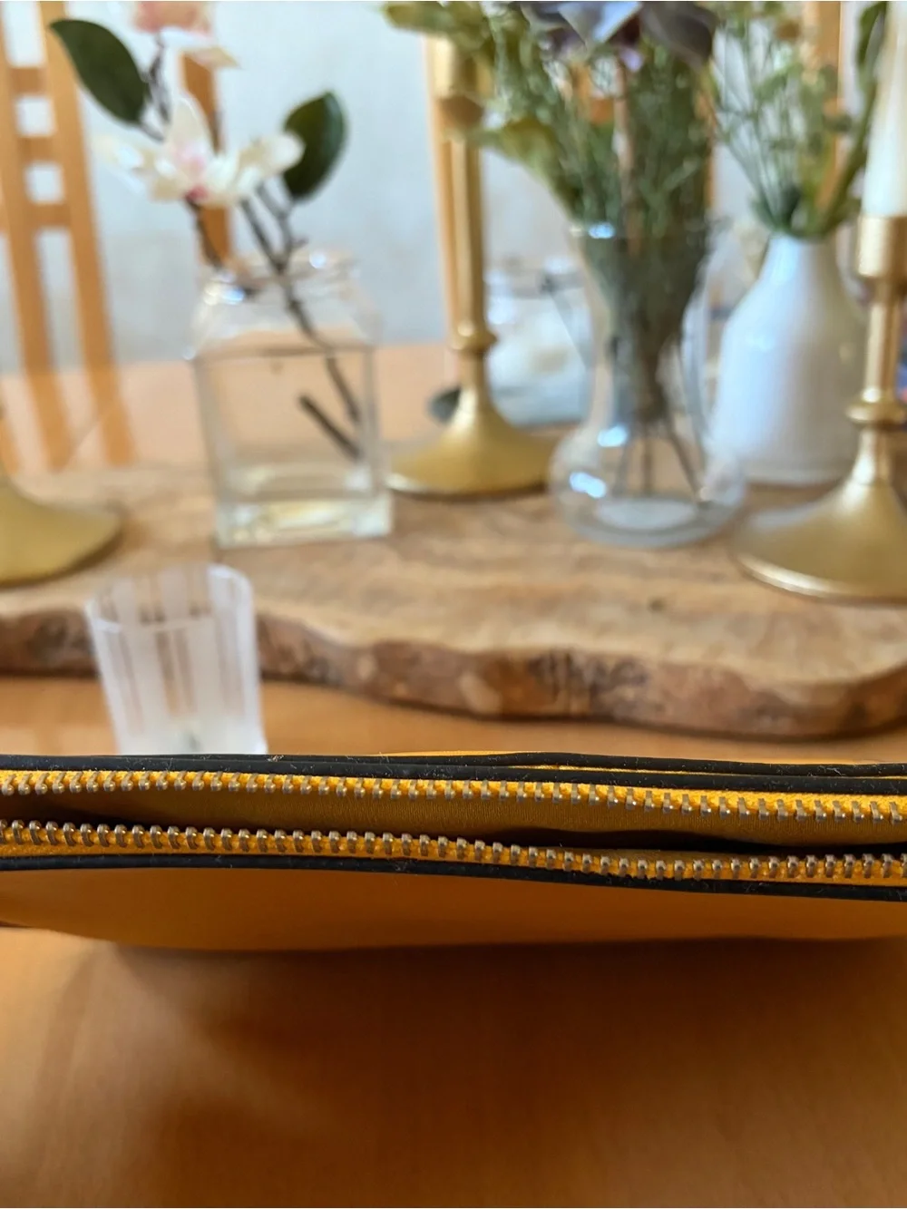 Yellow Zip-Top Crossbody Bag